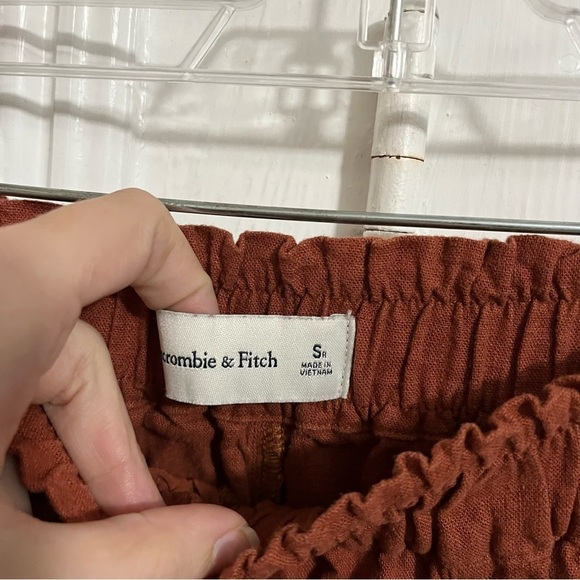 Abercrombie & Fitch Rust Brown Linen Blend Pull On Pants Small G2 - Picture 2 of 8